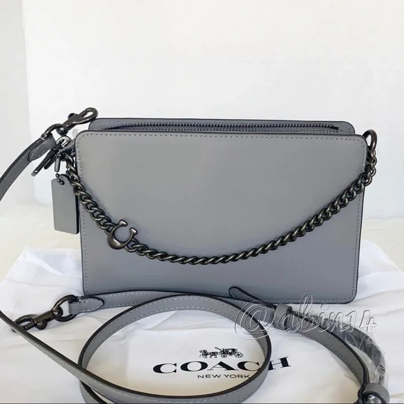NWT Coach Signature Chain Leather Crossbody Bag - Picture 5 of 14
